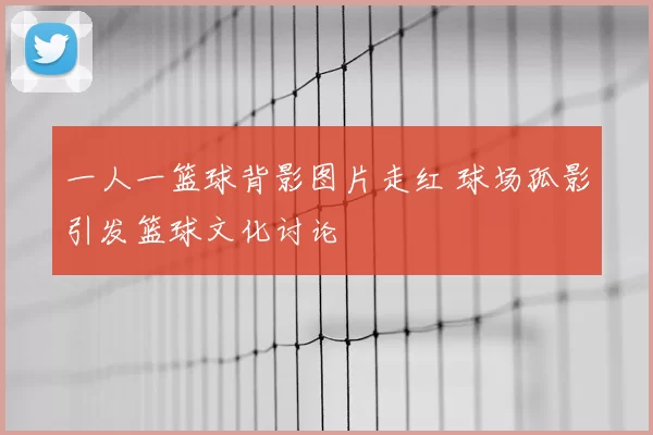 一人一篮球背影图片走红 球场孤影引发篮球文化讨论